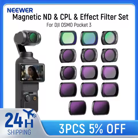 NEEWER Magnetic ND & CPL & Effect Filter Set for DJI OSMO Pocket 3, 14 Pack HD CPL ND8 ND16 ND32 ND6