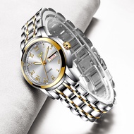 LIGE น่าฬิกาผู้หญิงสบายๆแฟชั่นที่เรียบง่ายสแตนเลสนาฬิกาผู้หญิงกันน้ำอะนาล็อกควอตซ์นาฬิกาข้อมือ