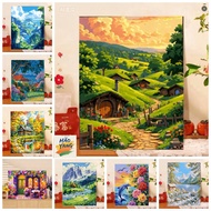 HY-frame-32*40/40*50cm/50-60cm-Coloring by number painting Hot Landscape 2025 frame, brush, paint