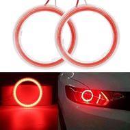 [Qingxin fabrics] ไฟแหวนเฮโลรถยนต์ไฟแอลอีดีดวงตานางฟ้า COB 12V 1คู่ไฟหน้าสีแดง60MM 70MM 80MM 90MM 100MM 110MM 120MM 130MM 140MM ไฟรถยนต์
