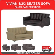 Furniture Specialist VIVIAN FABRIC/FAUX LEATHER SOFA(1S/2S/3SEATER / COLOUR AVAILABLE)