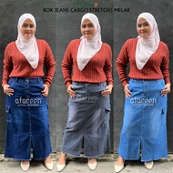 Women's Cargo Jeans Skirt / Long Span Jeans Skirt / Jumbo Cargo Jeans Skirt