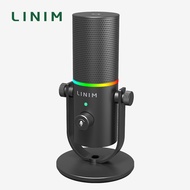 LINIM DM1 USB Digital Condenser Microphone with RGB Control/Headphone jack/Mute MIC for PC Phone Liv