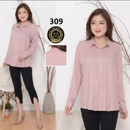 KEMEJA WANITA IMPORT KOREAN STYLE BIG SIZE/ ATASAN KEMEJA NEW POLOS JUMBO/ KEMEJA POLOS IMPORT KOREA