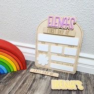 Personalized Back To School, Custom First And Last Day Of School Sign, Reusable Dry Erase Board,Inte