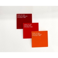 Color Acrylic Sheet Red Orange | Customized Size | Thickness 3mm