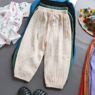 Summer Boys Girls Cotton Linen Pants Casual Baby Kids Loose Harem Pants Girl Breathable Pant Children Clothing