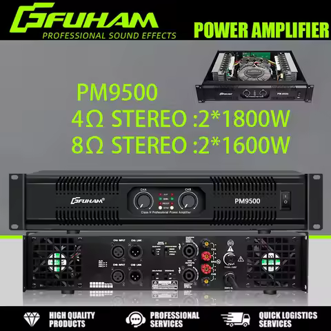 FUHAM PM9500 Power Amplifier 8 Ohm 1600W Audio Amplifier Class H 2-Channel Audio DJ Stage Performanc