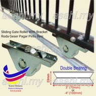 Sliding Gate Roller Double Bearing &amp; Single Bearing With Bracket V-Roda Geser Pagar Pintu Besi 鐵閘底輪