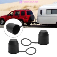 OIWLSAX321 2Pcs/Set Tow Bar Ball Cover, Plastic Black Trailer Hitch Ball Cover, Universal Hitch Cove