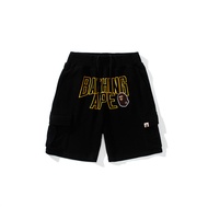 Bathing Ape Head ปักแพทช์กางเกงขาสั้น Bape Velcro Multi-Pocket Beach Shorts