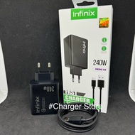 Charger Infinix 240W Black Fast Charging Quallcomm Micro USB - Type C Fast Charger Protection 5V 3A 