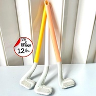 (Sold In Dozens Of 12 Pieces) Silicone Brush Scrubbing The Bathroom Gorf Wood Shape Size 7*39.5 Cm. 