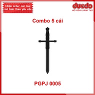 Combo of 5 swords for medieval soldiers (soldiers not included) - Mini Minifigures Assembling Toy Mo