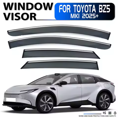 Chrome Strips Rain Guards for Toyota Bz5 2025 Window Visor Wind Deflectors Door Visor Vent Shades Ve