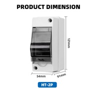 HT กล่องกันน้ำ AC DC 63A เบรกเกอร์ MCB พลังงานแสงอาทิตย์ RCBO PC กล่องลวดทางแยกพลาสติก IP65การกระจาย