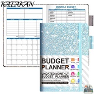 KATAKAN Monthly Finance Organizer, Undated English Notepad A5 Cash Budget Planner Book, Portable Eff