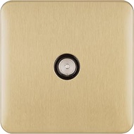 Schneider Electric Lisse Screwless Deco GGBL7010BSB - Single TV/FM Aerial Socket, 240V, Satin Brass