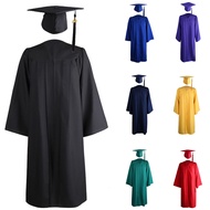 【In stock】 2021 Adult Zip Closure University Academic Graduation Gown Robe Mortarboard Cap