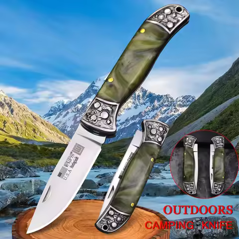 WPKOPYA USA 440C Pocket folding knife, Outdoor camping folding knife, multi-purpose jungle EDC foldi