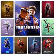 Street Fighter 6 Popular Video Game Characters Poster Classic Fighting Cool Canvas Painting Wall Art
