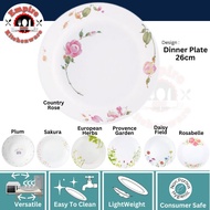Corelle Dinner Plate 26cm ( Country Rose / European Herbs / Daisy Field / Provence Garden / Sakura / Plum )