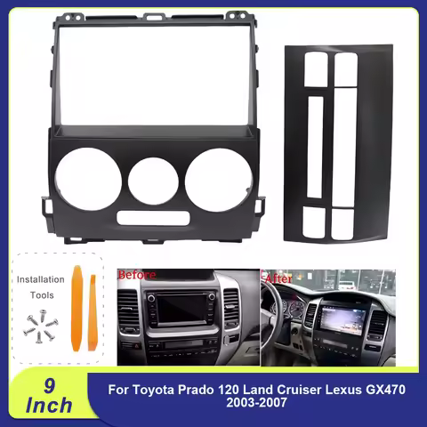 9 Inch Android Radio Fascia For Toyota Prado 120 GX470 2003-2009 With CANBUS 4G GPS Stereo Dash Pane