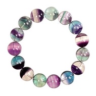 【正佳珠寶】螢石 頂級極淨 獨角獸螢石 14mm 彩螢石手珠