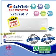 GREE R32 INVERTER 5 TICKS SYSTEM 2 AIRCON