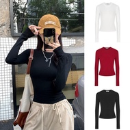 东南亚掐腰正肩T恤长袖女修身显瘦打底衫夏秋罩衫 6222011.20 F8JX