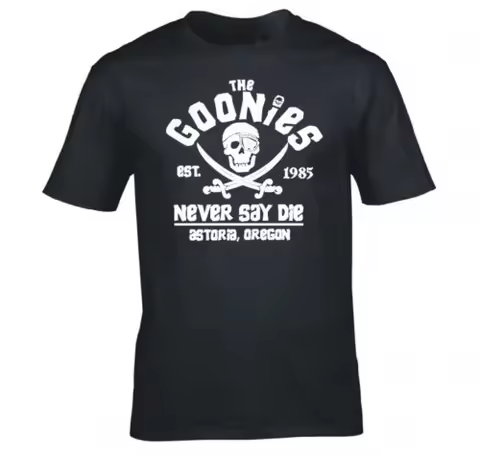 2025 Summer Hot Sale Fashion Men's T-Shirt Never Say Never Astoria Oregon Pirates Flag Crew Neck Cas