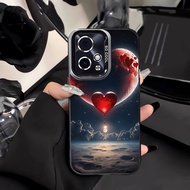 MERAH HP Red Heart Moon Csing Silverhp Color Mtte Premium Silver nti Jtuh Hrd Case For Vivo Y17S V40