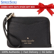 Kate Spade Wristlet In Gift Box Leila Small Cardholder Wristlet Black # WLR00398