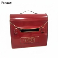 [AbabixaMY] Vintage Wall Mount Mailbox Weather Resistant Red Metal Post Box Lockable Vintage Wall Ma