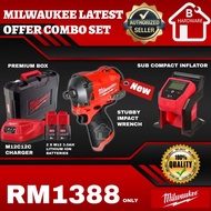 [ 𝐋𝐀𝐓𝐄𝐒𝐓 𝐎𝐅𝐅𝐄𝐑 ] MILWAUKEE 12V Combo M12 Fuel 1/2” Stubby Impact Wrench and Sub Compact Inflator