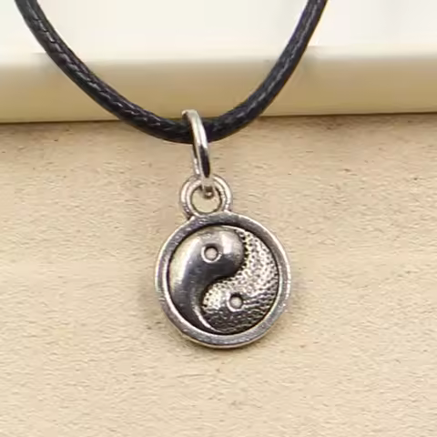 Fashion Eight Diagrams Tai Chi Yin Yang Necklace Pendant Women Jewelry Best Friends Punk Choker Leat