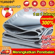 【50 tahun tanpa limbah】DONGLIN Terpal ukuran 4x6 meter Kanopi Naungan Matahari 2x4 3x5 4x6 tali 10m gratis Tahan air 100% Cocok untuk atap Kolam renang Taman luar ruangan Terpal ukuran 3x4 meter tebal Terpal anti panas dan hujan Terpal ukuran 2×4 meter