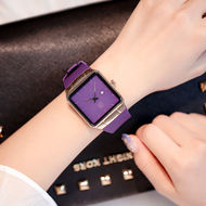 Guou guou นาฬิกาผู้หญิงแฟชั่นเรียบง่ายสำหรับผู้ชายนาฬิกาคู่ทรงสี่เหลี่ยมบางเฉียบสำหรับคู่รักนาฬิกาคว