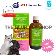 Free 3cc Syringe 60ml 120ml Omega Fatty Acids Vitamins Supplements Coatshine Coat Shine Adult Puppy
