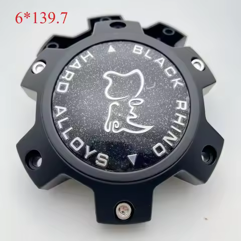 4pcs 139MM Off-road Vehicle Wheel Center Caps With Black Rhino Logo Emblem 6 Hole 139.7 Wheel Hubcap