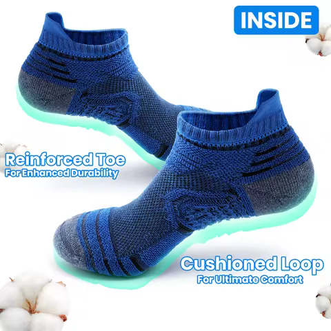 RANDY SUN 4 Pairs Terry Socks, Sneaker Socks for Men and Women 43-46 37-42, Crew Sports Socks Breath