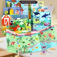 BEAUTYSTARTING Kids Interactive Busy Book Animal Vehicle Sticker Matching Number Cognitive Early Edu