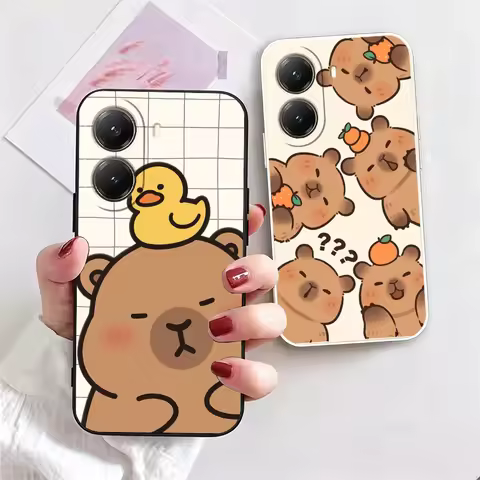 Funny Capybara Cartoon Cute Soft Phone Case For Xiaomi Poco M8 X7 X8 Pro Max X6 X5 X3 F7 F8 Ultra M7