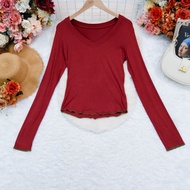 T-Shirt Maroon Color Spandex Fabric (Spandex)