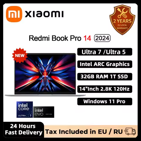 XIAOMI Redmi Book Pro 14 New Laptop Intel Ultra5 125H 7 155H RAM 32GB SSD 1TB 14"Inch 2.8K 120Hz Not
