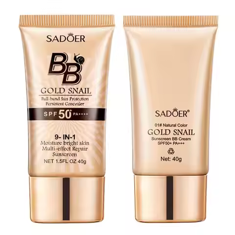 SADOER Gold Snail Sunscreen BB Cream Foundation Concealer Moisturizing Isolation Cream SPF50+PA+++ 4