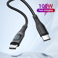 สาย USB C TO Type C 100W สายชาร์จเร็ว6A สำหรับ MacBook Huawei Xiaomi poco Samsung Type-C ไปยังสายเคเบิล Lightning 1.2m