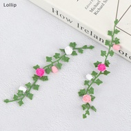 Lollip 2Pcs 1:12 Dollhouse Miniature Rose Flower  Climbing Rose Wattle Home Decor SG