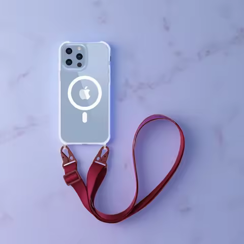 For Magsafe Magnetic Wireless Charging TPU Clear lanyard Crossbody Phone Case For iPhone 12 13 14 15