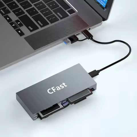 CFast Card Reader Read 6 Cards Simultaneously USB Card Reader 5Gbps CFast Memory Card Adapter for CF